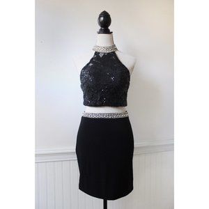 Alyce Paris Two Piece Black Homecoming Dress Size4